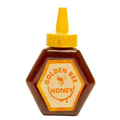 hexagonal plastic jar - 500g honey